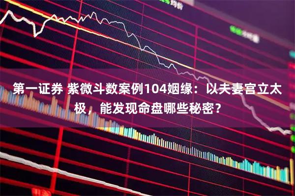 第一证券 紫微斗数案例104姻缘：以夫妻宫立太极，能发现命盘哪些秘密？