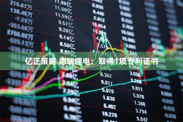 亿正策略 德瑞锂电：取得1项专利证书