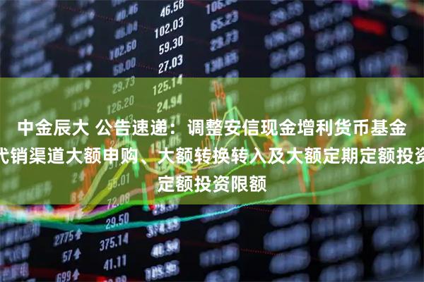 中金辰大 公告速递：调整安信现金增利货币基金部分代销渠道大额申购、大额转换转入及大额定期定额投资限额